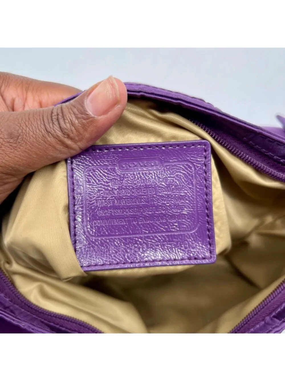 Coach Purple Monogram Print Nylon Crossbody
